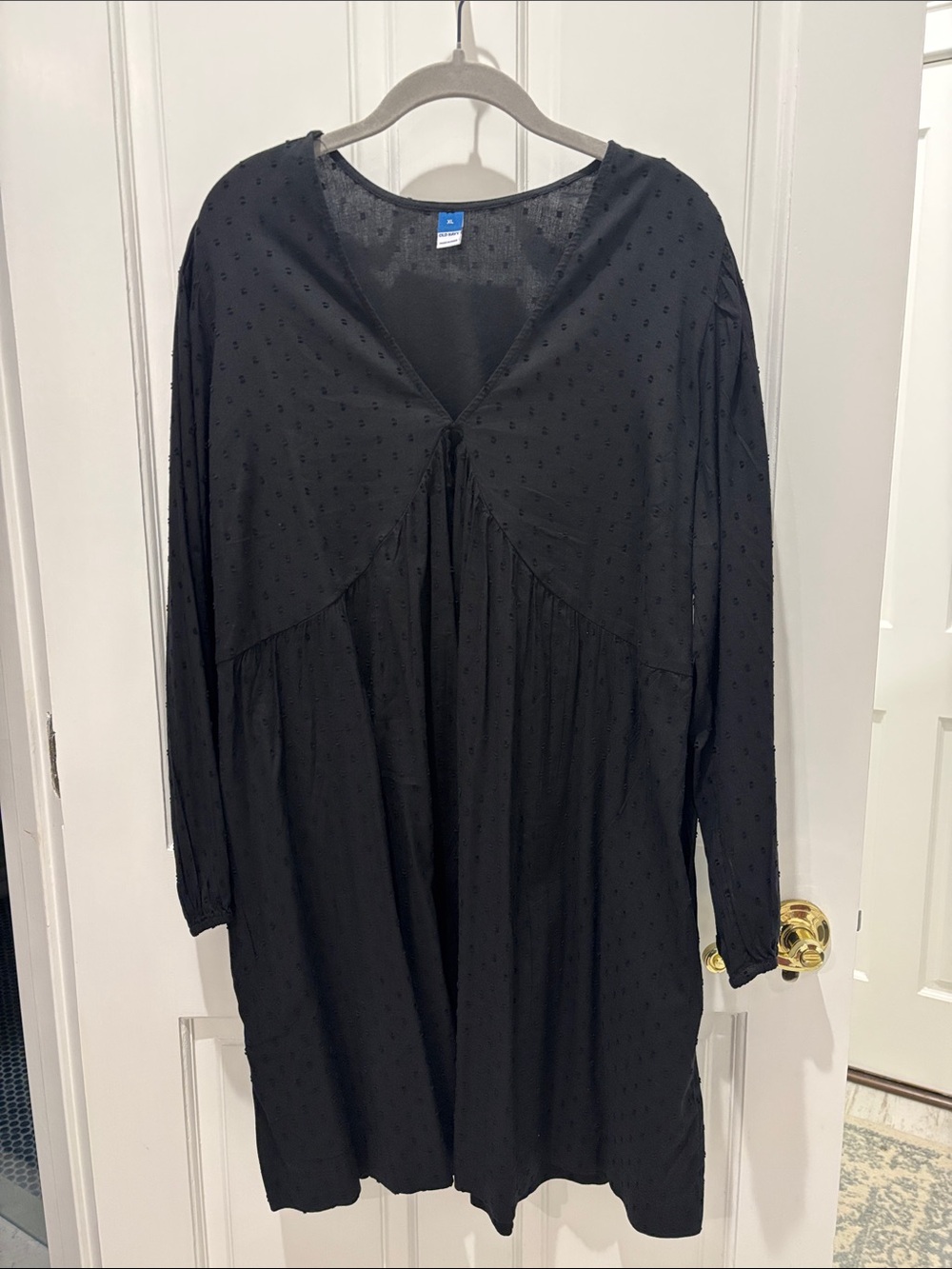 Old Navy Black Textured V-Neck Dress Sz XL New without tags